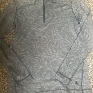 Women’s Smartwool Black Snow Swirl Merino 250 Baselayer Quarter Zip Pull Over-XL